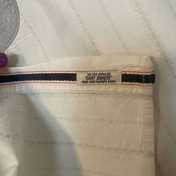 Los Angeles Third & Army Laundered Shirt Mens XL Off White Gray - Picture 8 of 10